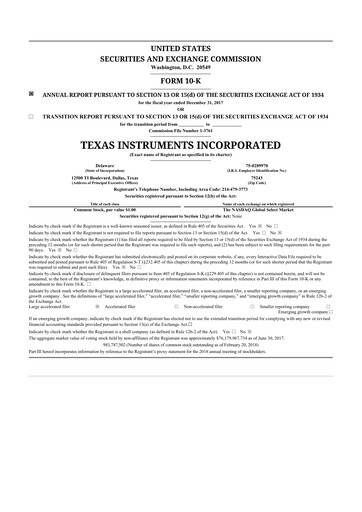 Thumbnail Texas Instruments 10-K Annual Report 2017