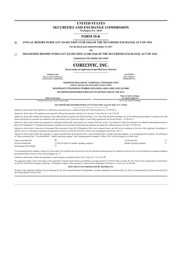 Thumbnail CoreCivic 10-K Annual Report 2017