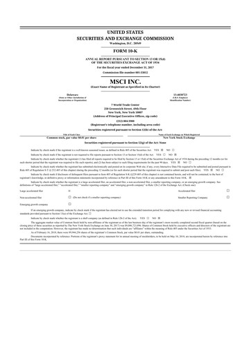 Thumbnail MSCI 10-K Annual Report 2017