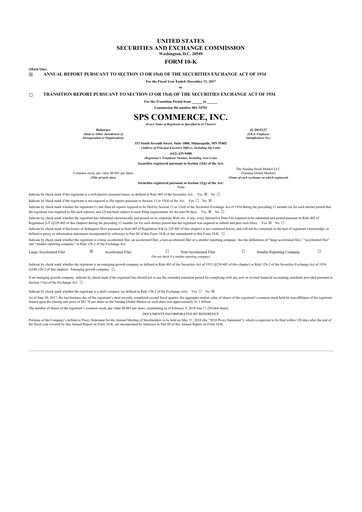 Thumbnail SPS Commerce
 10-K Annual Report 2017