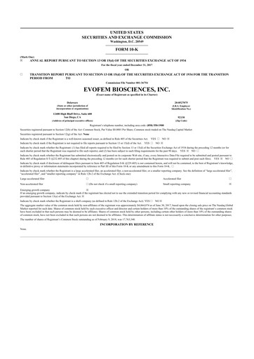 Vorschaubild Evofem Biosciences
 10-K Jahresbericht 2017
