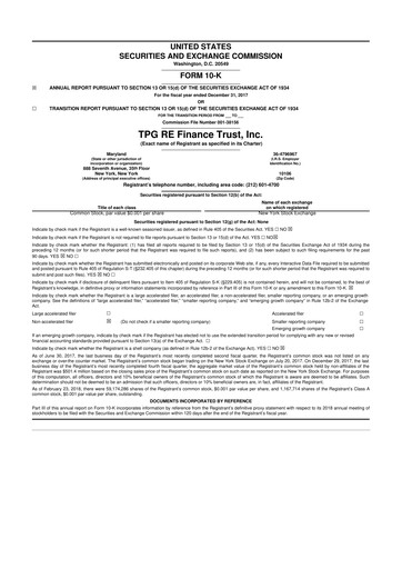 Thumbnail TPG Real Estate Finance Trust
 10-K Annual Report 2017