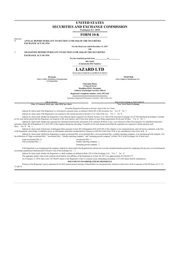 Thumbnail Lazard 10-K Annual Report 2017