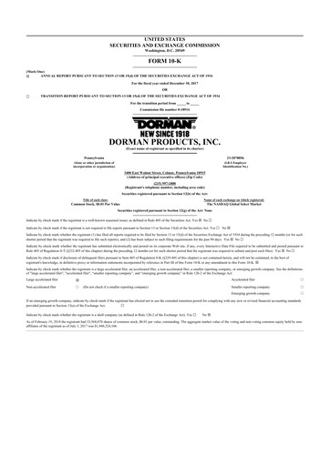 Thumbnail Dorman Products 10-K Annual Report 2017