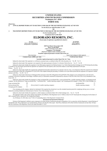 Thumbnail Caesars Entertainment
 10-K Annual Report 2017