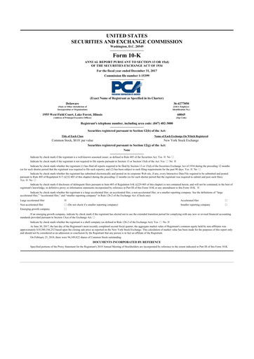 Thumbnail Packaging Corporation of America
 10-K Annual Report 2017