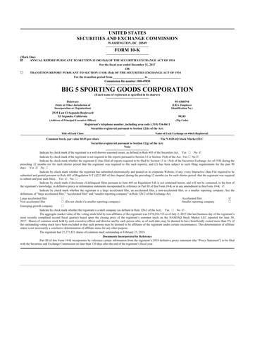 Thumbnail Big 5 Sporting Goods 10-K Annual Report 2017