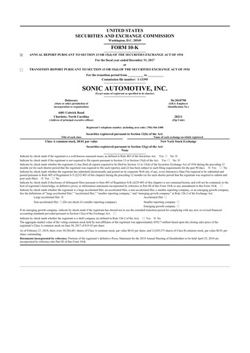 Thumbnail Sonic Automotive
 10-K Annual Report 2017