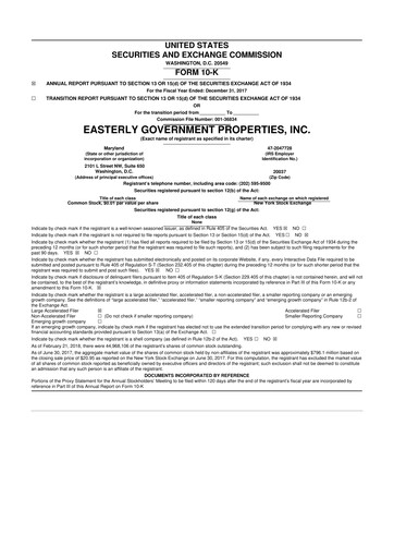 Vorschaubild Easterly Government Properties 10-K Jahresbericht 2017