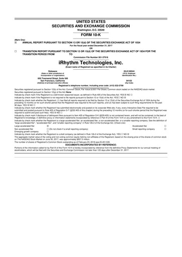 Vorschaubild iRhythm 10-K Jahresbericht 2017