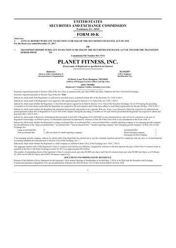 Thumbnail Planet Fitness
 10-K Annual Report 2017