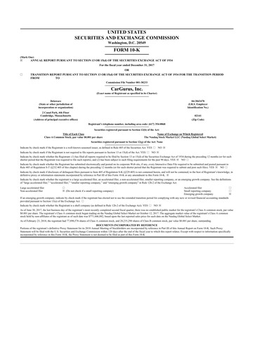 Thumbnail CarGurus 10-K Annual Report 2017