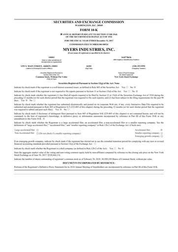 Thumbnail Myers Industries 10-K Annual Report 2017