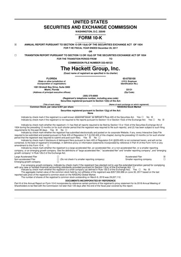 Thumbnail The Hackett Group

 10-K Annual Report 2017