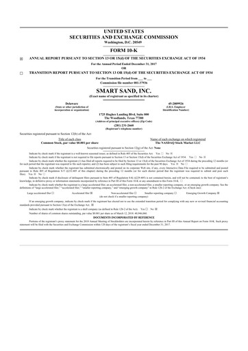 Vorschaubild Smart Sand
 10-K Jahresbericht 2017