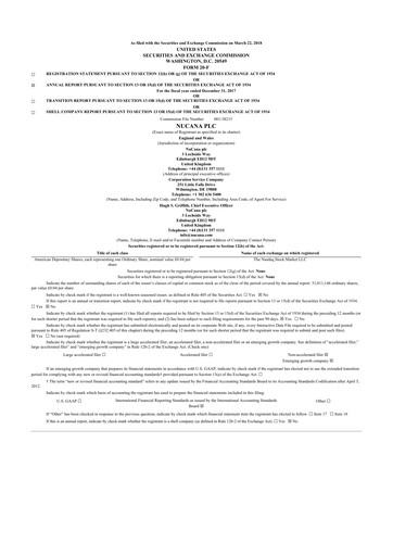 Thumbnail NuCana
 20-F Annual Report 2017