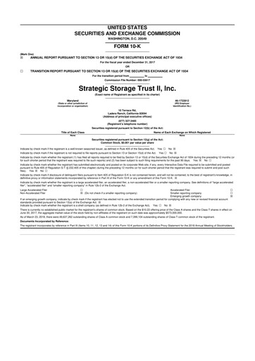 Thumbnail SmartStop Self Storage REIT 10-K Annual Report 2017