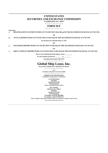 Thumbnail Global Ship Lease 20-F Annual Report 2017