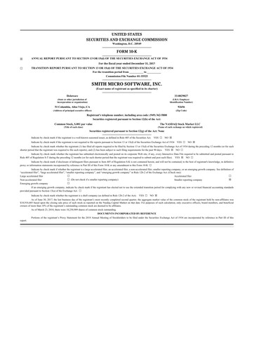 Thumbnail Smith Micro Software
 10-K Annual Report 2017