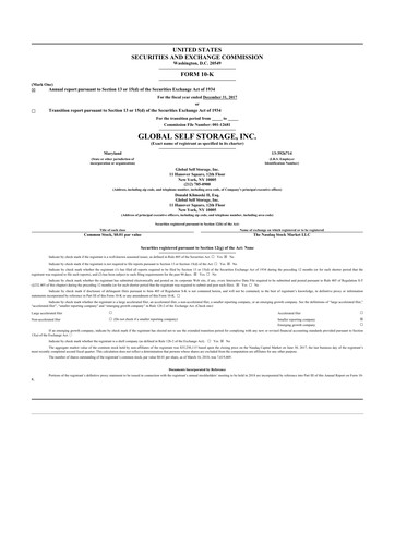 Thumbnail Global Self Storage 10-K Annual Report 2017