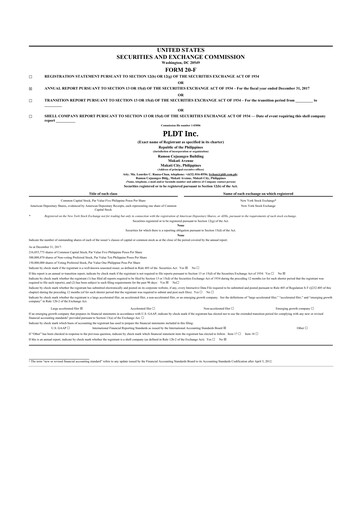 Thumbnail PLDT 20-F Annual Report 2017