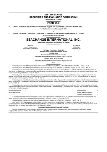 Thumbnail SeaChange International 10-K Annual Report 2018