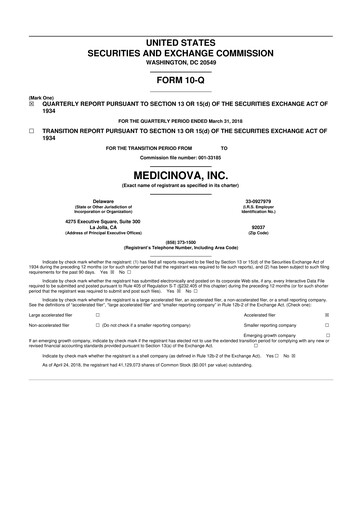 Thumbnail MediciNova 10-Q Quarterly Report FY 