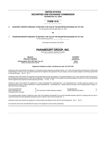 Thumbnail Paramount Group 10-Q Quarterly Report FY2018 