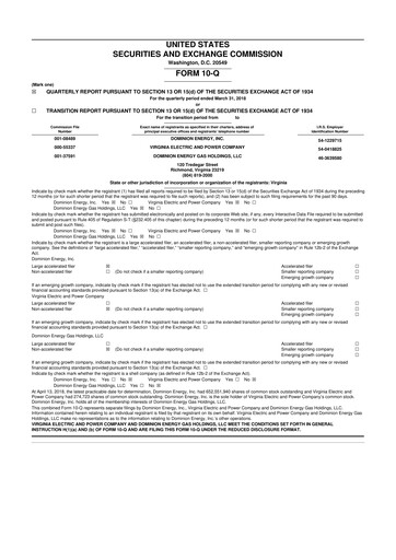 Vorschaubild Dominion Energy 10-Q Quartalsbericht  