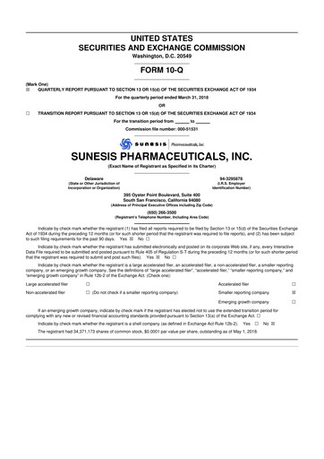 Vorschaubild Viracta Therapeutics 10-Q Quartalsbericht 2018 