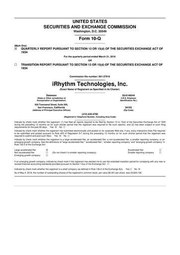Vorschaubild iRhythm 10-Q Quartalsbericht 2018 