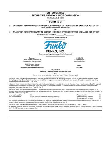 Thumbnail Funko
 10-Q Quarterly Report FY2018 