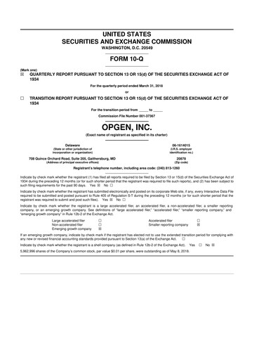 Thumbnail OpGen
 10-Q Quarterly Report FY 