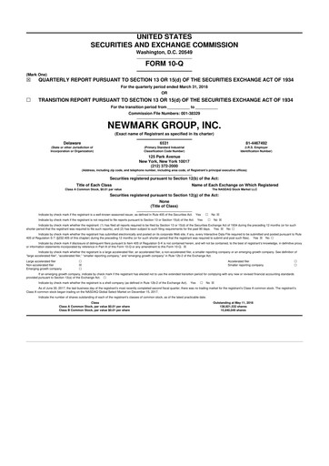 Thumbnail Newmark 10-Q Quarterly Report FY2018 