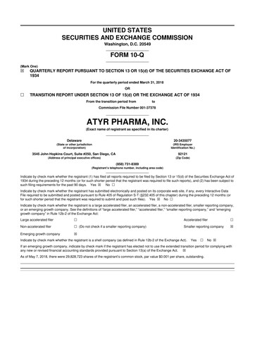 Thumbnail aTyr Pharma 10-Q Quarterly Report FY 