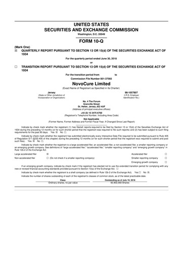 Thumbnail Novocure
 10-Q Quarterly Report FY2018 