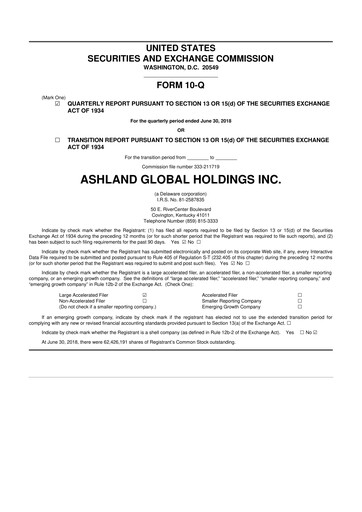 Thumbnail Ashland 10-Q Quarterly Report FY2018 