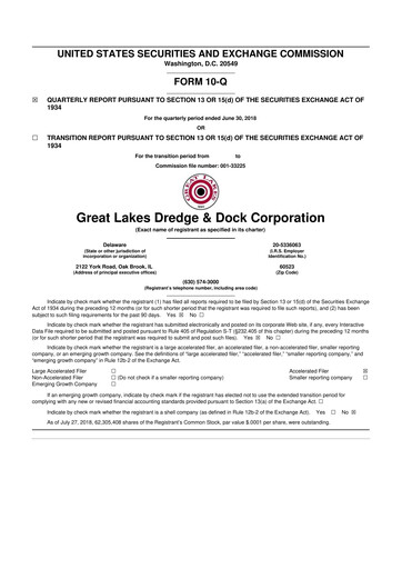 Thumbnail Great Lakes Dredge & Dock Corp. 10-Q Quarterly Report FY2018 