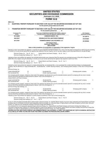 Vorschaubild Dominion Energy 10-Q Quartalsbericht  