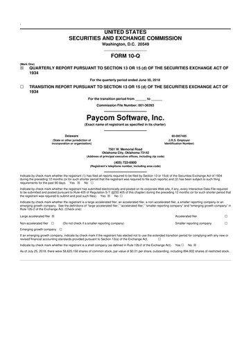 Thumbnail Paycom
 10-Q Quarterly Report FY2018 