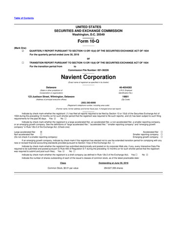 Thumbnail Navient 10-Q Quarterly Report FY2018 