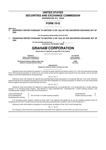 Thumbnail Graham Corporation
 10-Q Quarterly Report FY2019 