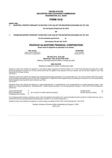 Thumbnail Peapack-Gladstone Financial 10-Q Quarterly Report FY2018 