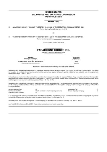 Thumbnail Paramount Group 10-Q Quarterly Report FY2018 