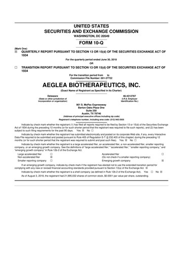Thumbnail Spyre Therapeutics 10-Q Quarterly Report FY2018 