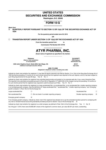 Thumbnail aTyr Pharma 10-Q Quarterly Report FY 