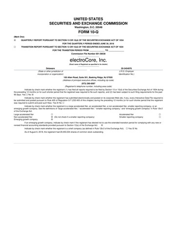 Thumbnail electroCore 10-Q Quarterly Report FY 