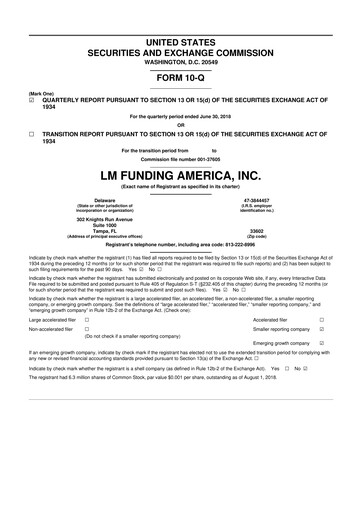 Thumbnail LM Funding America 10-Q Quarterly Report FY2018 