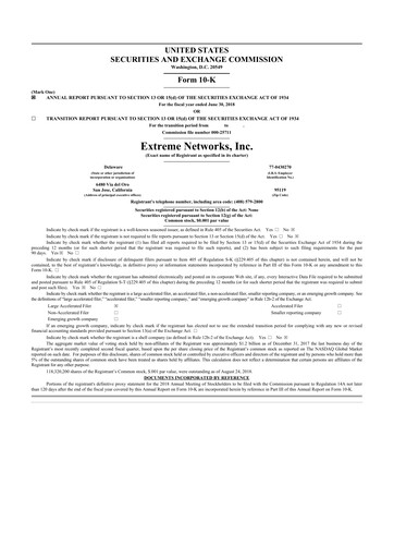 Thumbnail Extreme Networks
 10-K Annual Report 2018