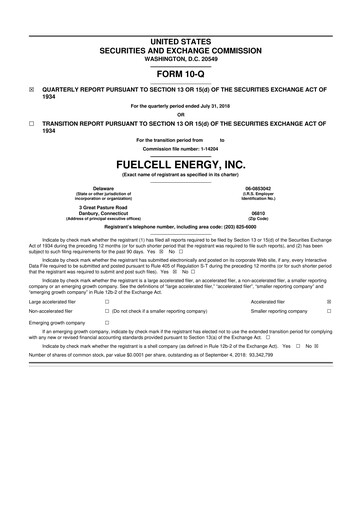 Thumbnail FuelCell Energy
 10-Q Quarterly Report FY2018 